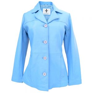 go-blue-leather-blazer-women