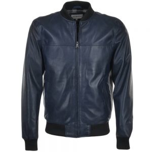 tommy-dark-blue-bomber-leather-jacket
