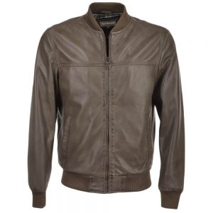 tommy-taupe-bomber-leather-jacket