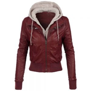 jean-hooded-women-leather-jacket-red