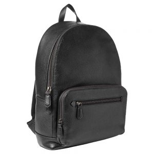 unisex-black-leather-backpack