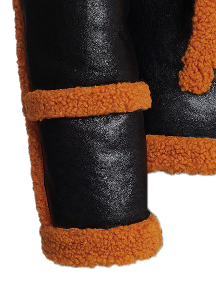 Black-Orange Ladies Shearling Detail 2 marigold-black-orange-ladies-shearling-winter-jacket