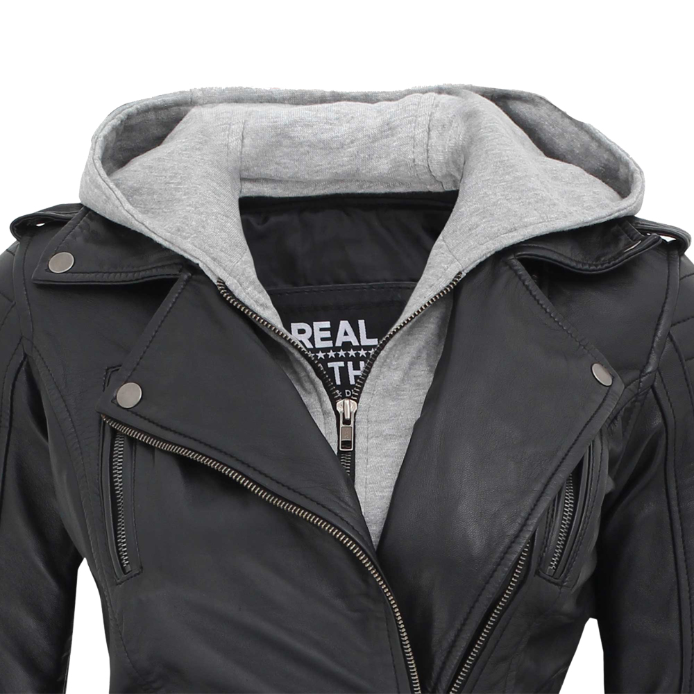 women leather jacket with hood women leather jacket with hood